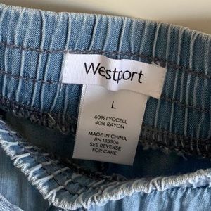 Wide leg pants, chambray